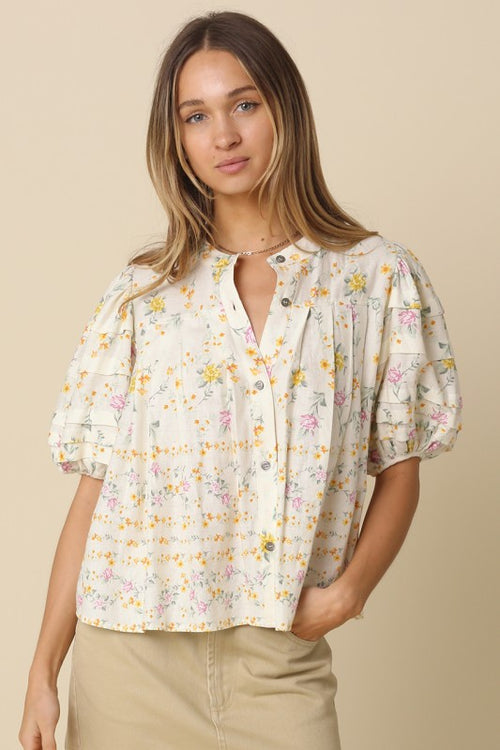 Floral Pleated Top