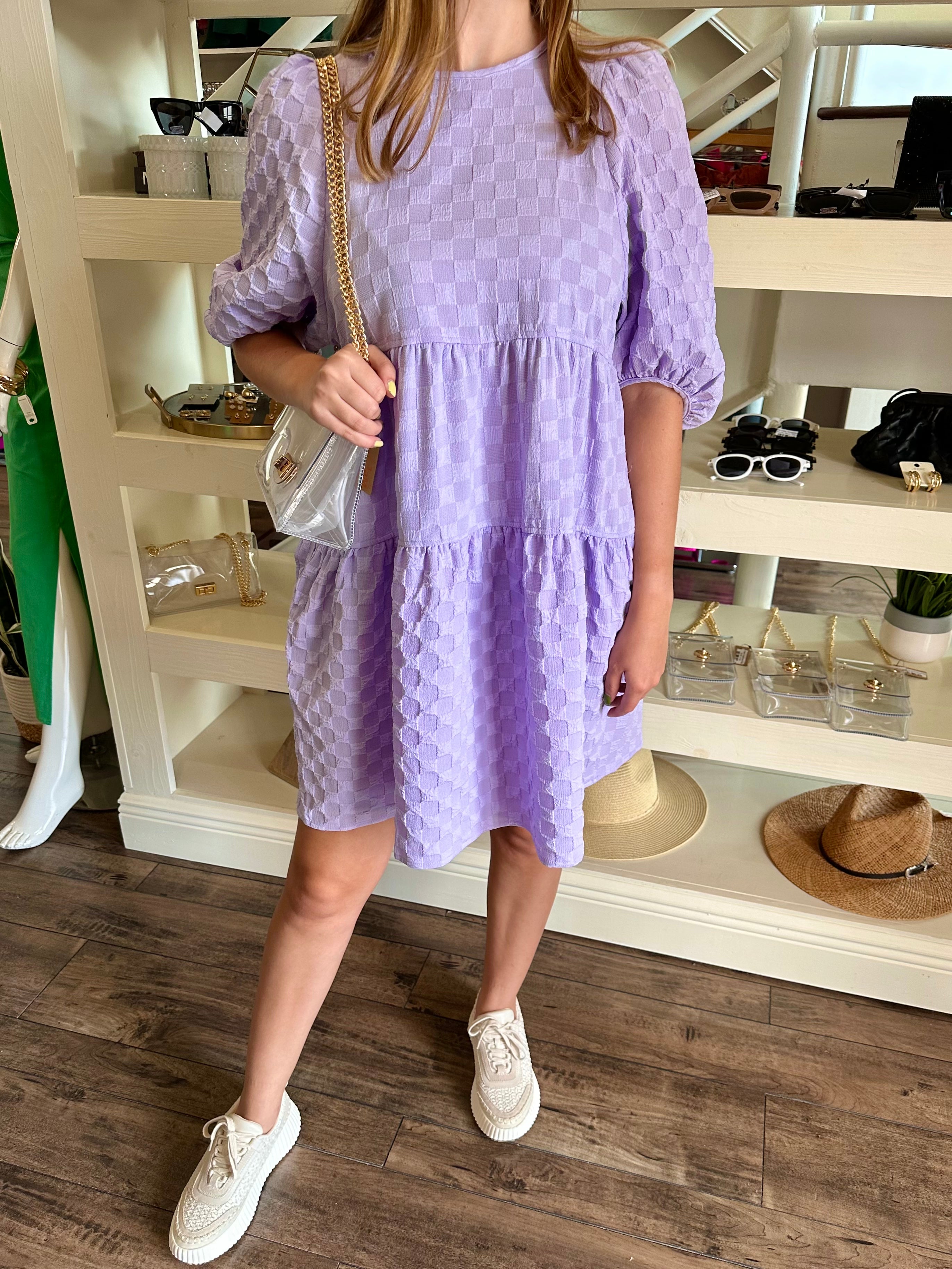 Lavender Checker Dress