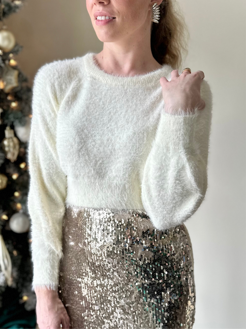 Fuzzy Crop Sweater