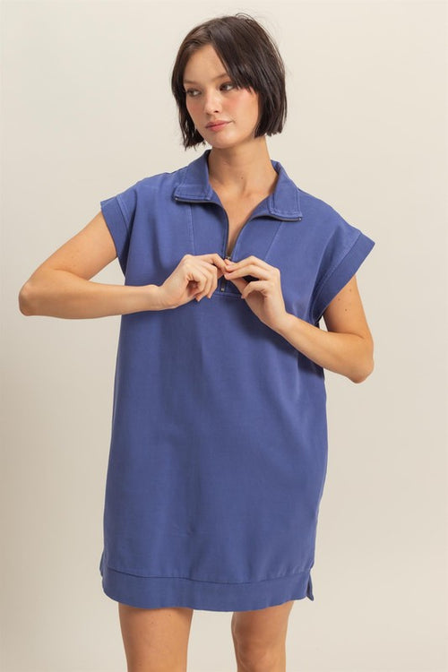 Quarter Zip Mini Dress