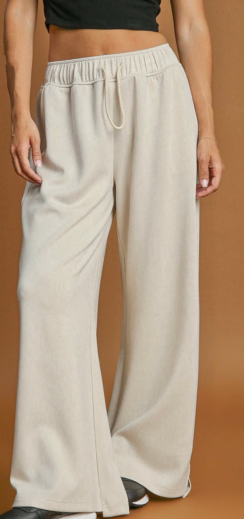 Neutral Wide Leg Sweatpants