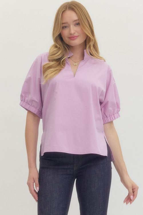 Lavender Puff Sleeve Top