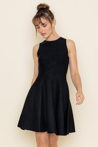 Black Knit Fit & Flare Dress