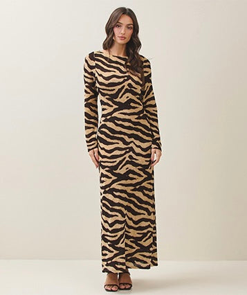 Animal Print Mesh Dress