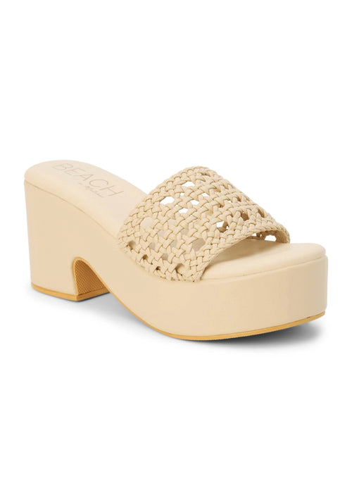 Nude Woven Platform Sandals