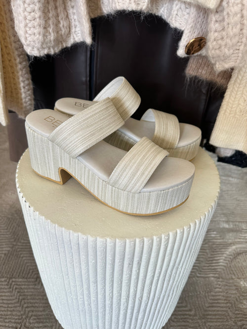 Ivory Chunky Two Strap Sandal