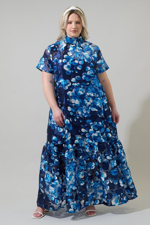 Blue Floral Maxi Dress