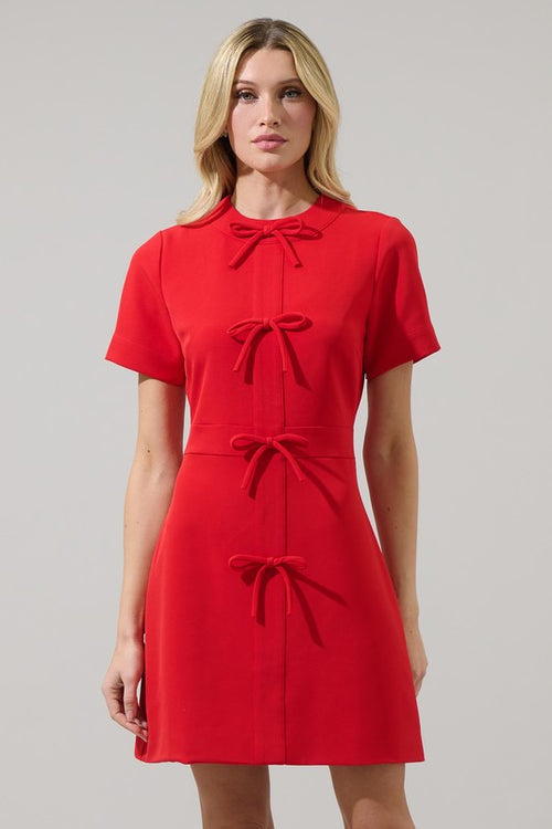 Red Bow Front Dress