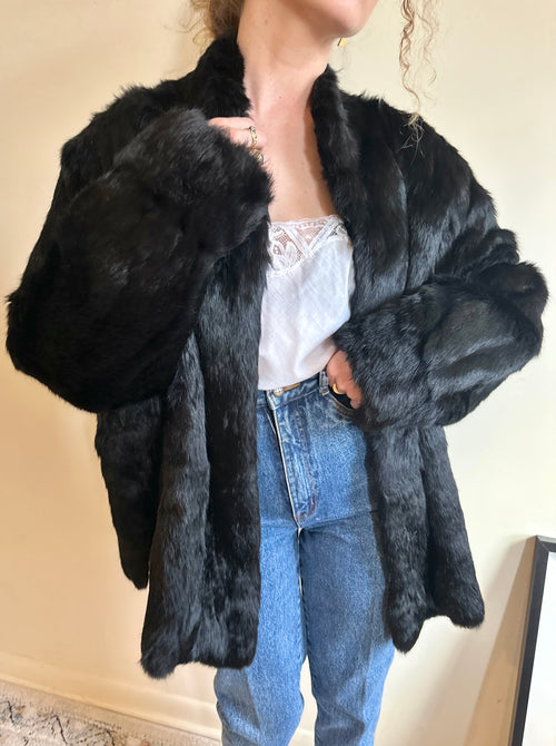 Vintage Black Fur Coat