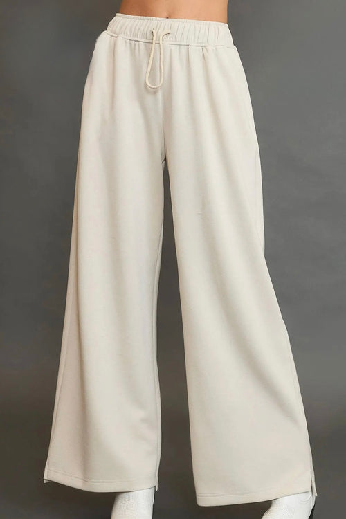 Ecru Wide Leg Sweatpants
