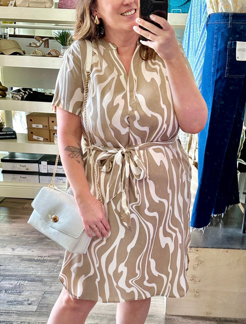 Curvy Marble Print Dress