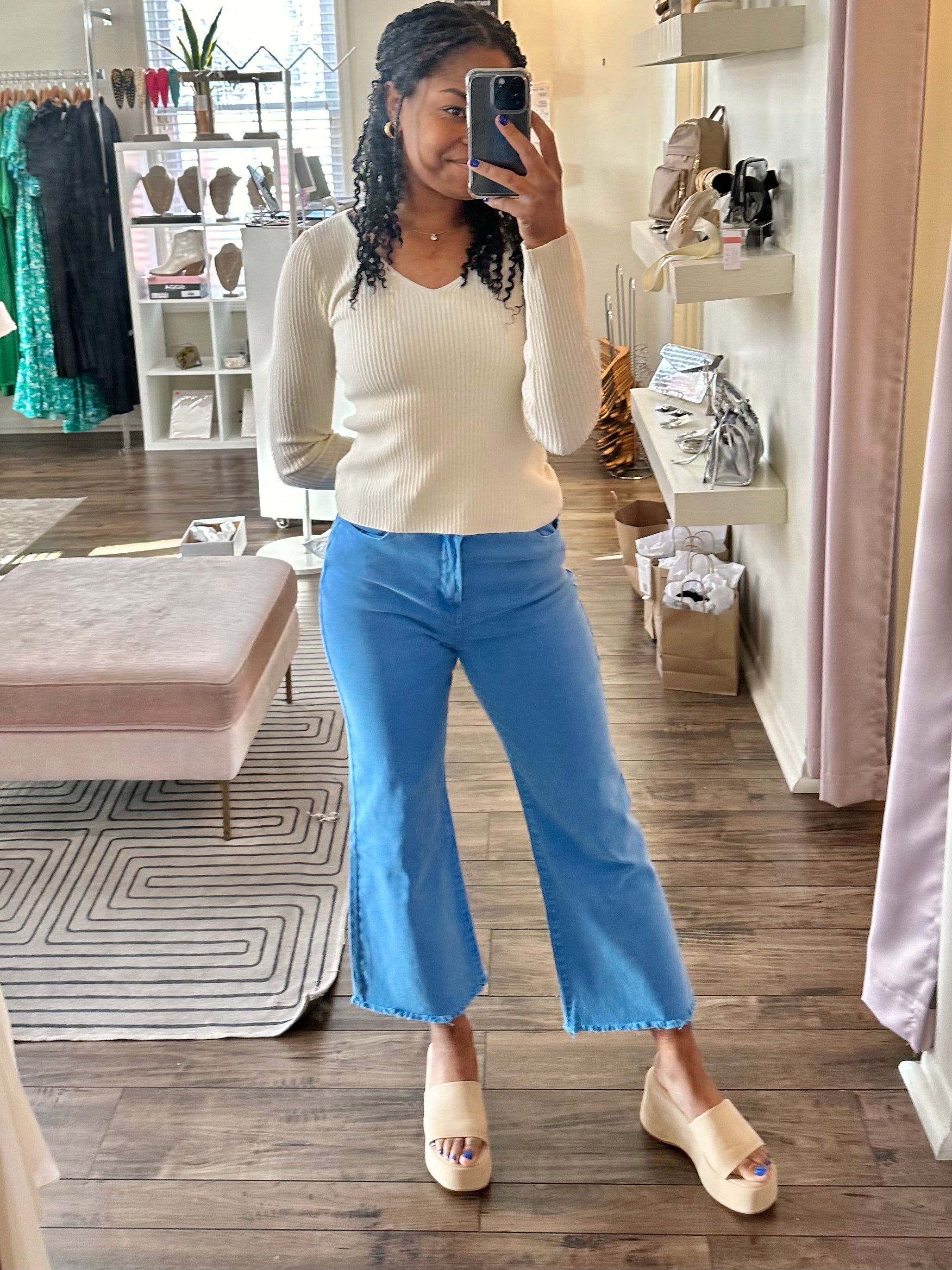 Spring Crop Flare Jeans