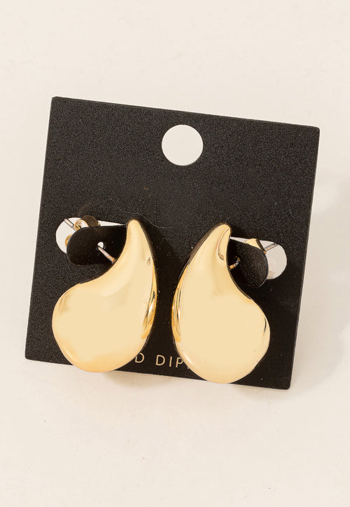 Gold Dip Teardrop Earring