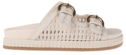 Ivory Woven Buckle Sandal