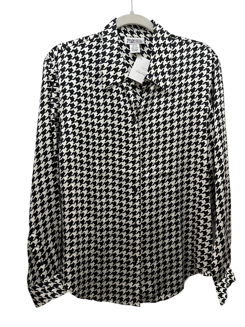 Houndstooth Silk Shirt