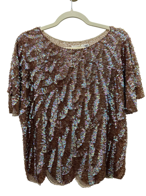 Vintage Rosy Sequin Top