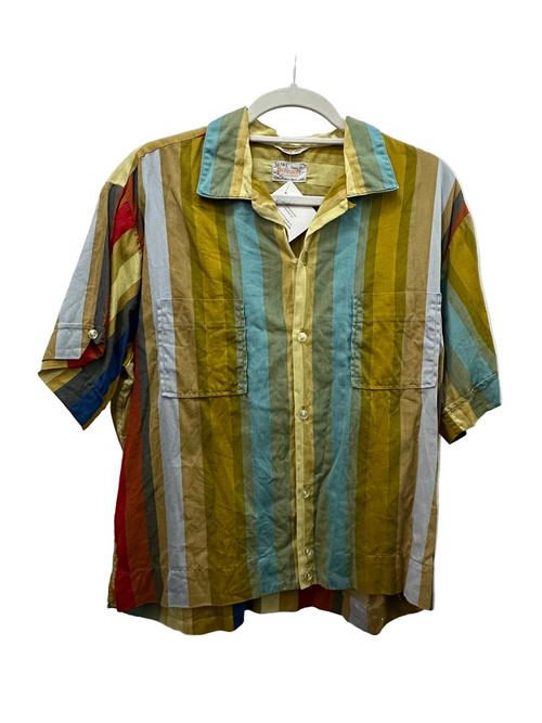 Vintage Cotton Striped Button Down