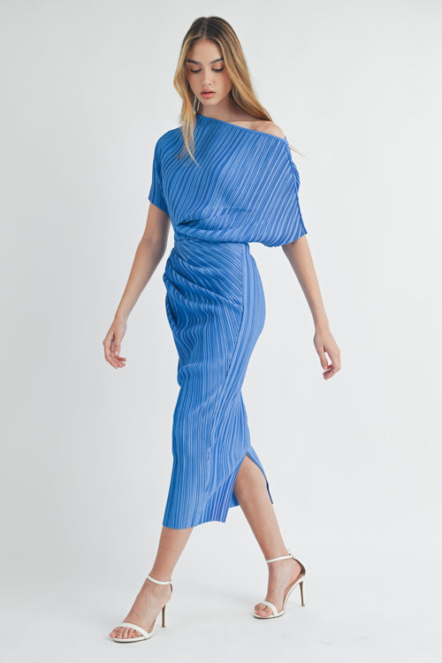 Pleated Midi Dress