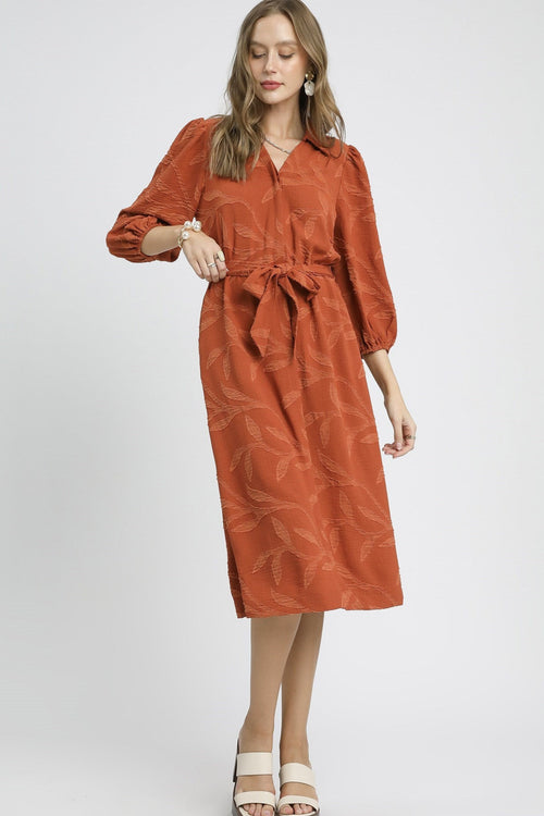 Vine Textured Midi Dress