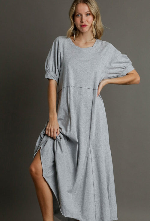 Gray T-Shirt Midi Dress