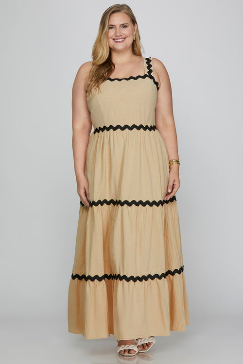 Curvy Ric-Rac Tiered Dress