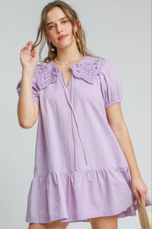 Lavender Lace Collar Dress