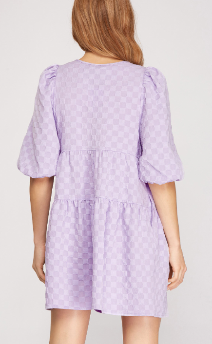 Lavender Checker Dress