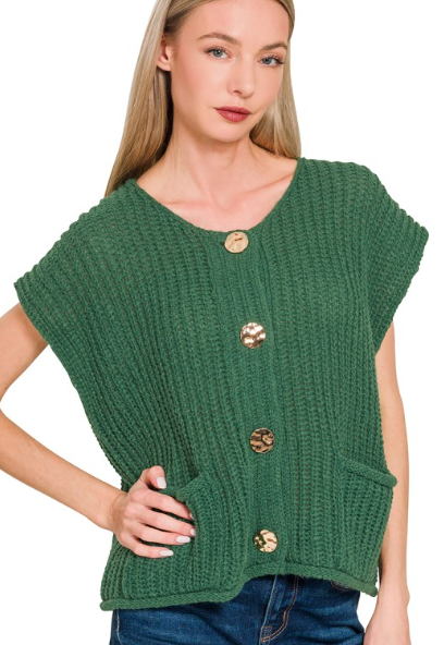 Green Vest with Gold Buttons