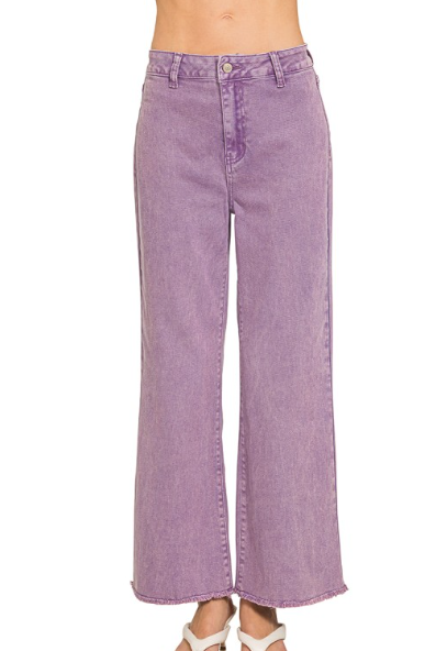 Crop Wide Dyed Jeans