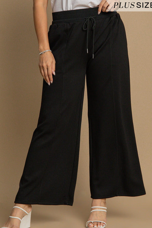 Curvy Black Wide Leg Sweatpants