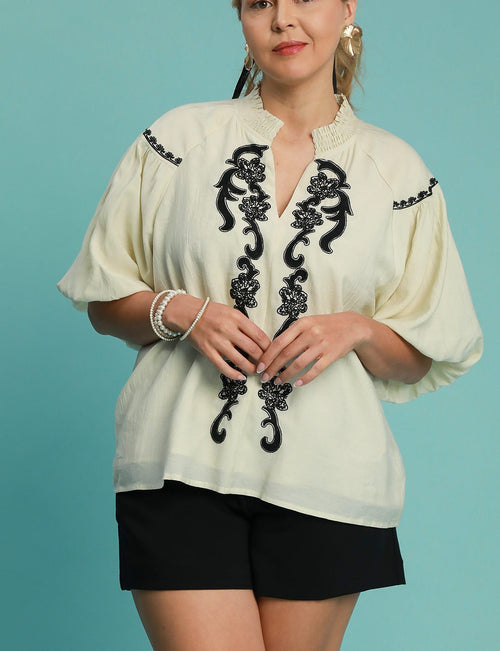 Filigree Embroidered Top