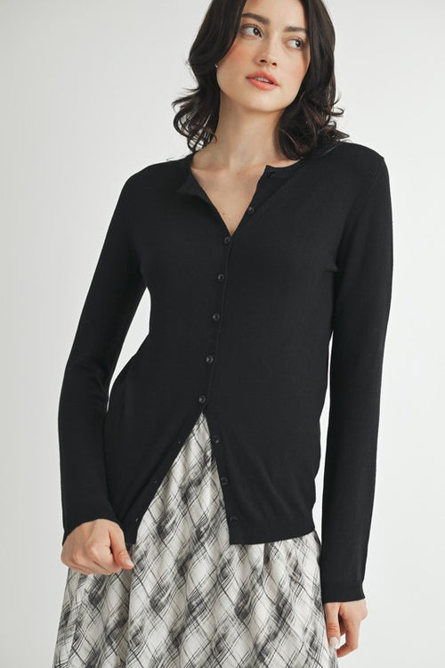 Black Button Cardigan