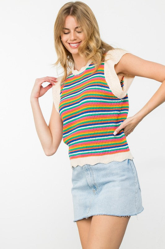 Multicolor Stripe Knit Top