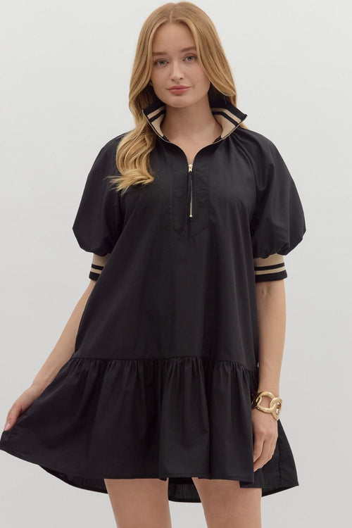 Black Bomber Dress