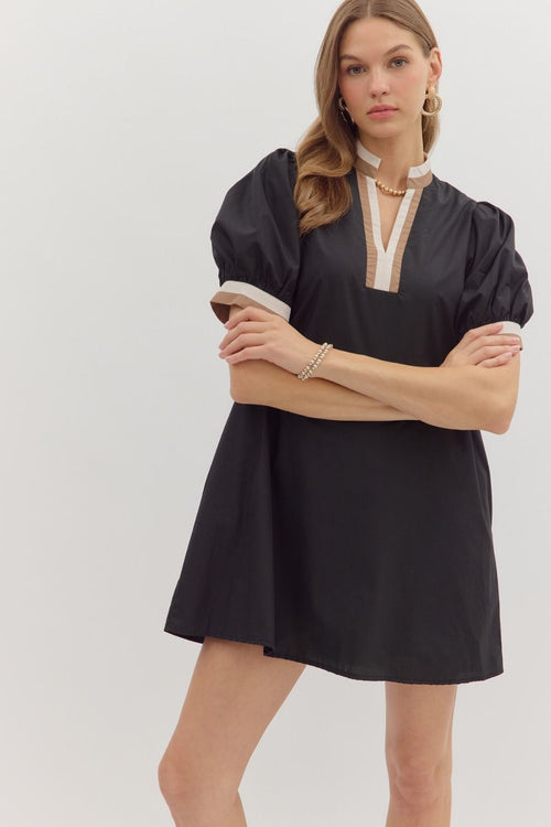 Color Block Trim Dress