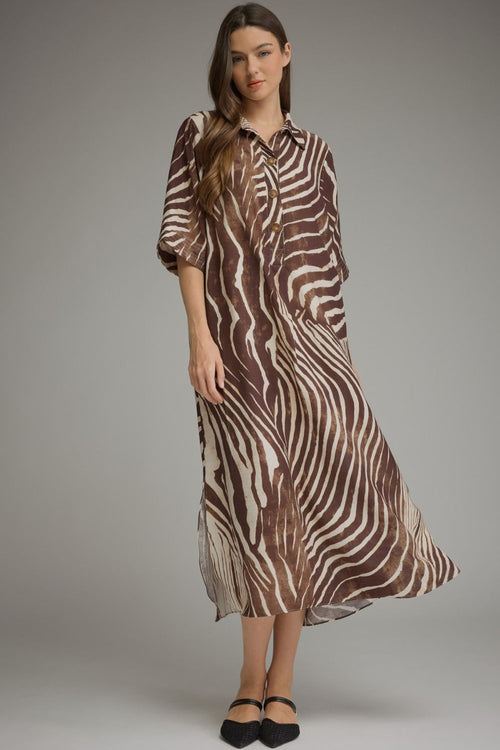 Brown Zebra Print Dress