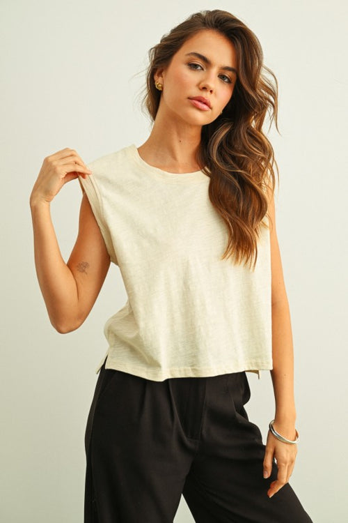 Cotton Round Neck Boxy Tee