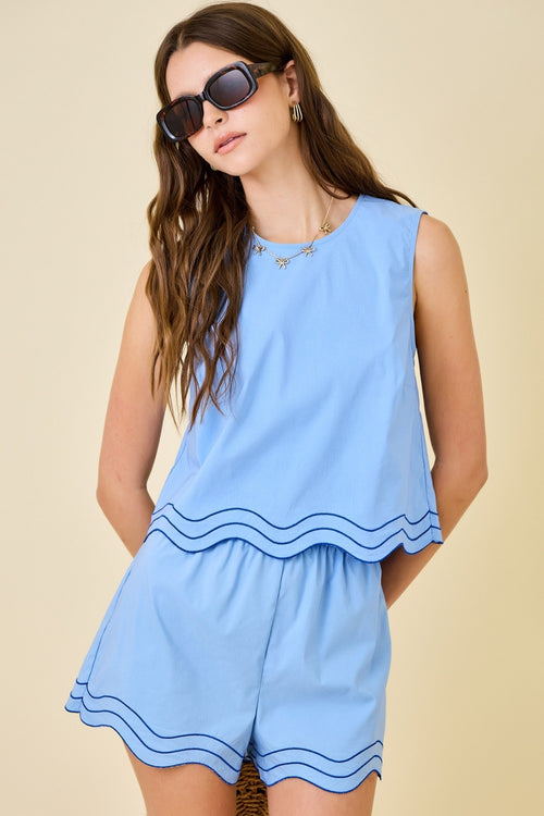 Blue Scallop Trim Tank