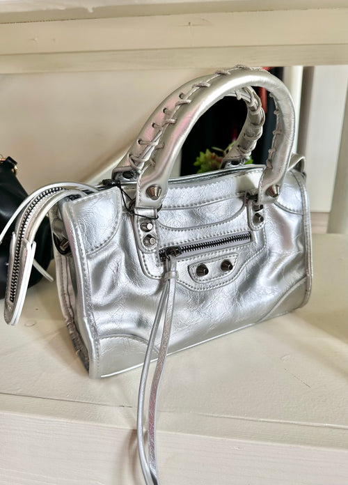Silver Structure Mini Bag