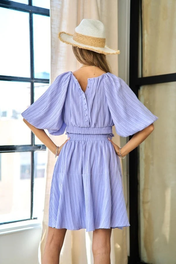 Lavender Back Button Dress